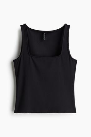 H&M Top mit Karree-Ausschnitt - Schwarz