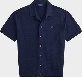 Polo Ralph Lauren Men & apos;s Cotton-Linen Short-Sleeve Cardigan