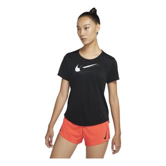 Nike (WMNS) Nike Solid Color Chest Logo Printing Round Neck Short Sleeve Black T-Shirt DD6479-010