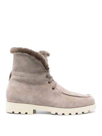 Santoni Detrwchbtf Fur-Trim Suede Desert Boots