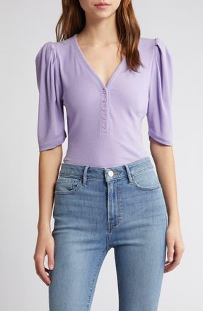 Frame Denim Rib Henley in Lilac at Nordstrom, Size X-Large