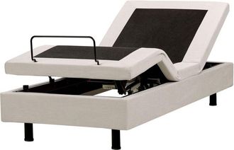 Beliani Beliani - Letto elettrico matrimoniale tessuto beige chiaro regolabile con telecomando senza testiera 80x200 cm Duke ii