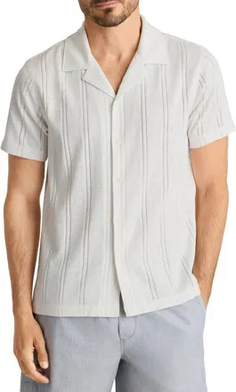 Bonobos Stretch Pointelle Cabana Shirt in Cloud Dancer at Nordstrom, Size Xx-Large