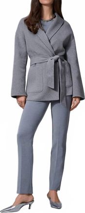 Joseph Ribkoff Slit Back Straight Ankle Pants In Grey Melange