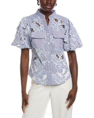 Gracia Eyelet Lace Work Shirt