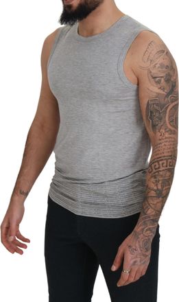 Ermanno Scervino Grey Sleeveless Men Pullover T-Shirt Gray Cotton