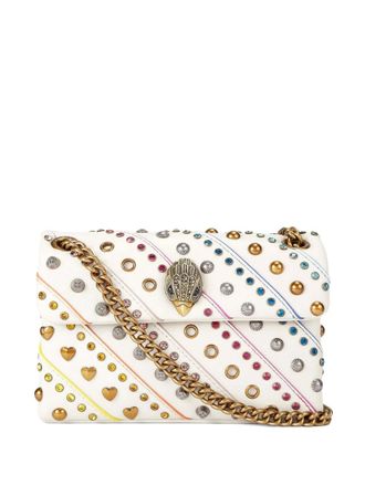 Kurt Geiger mini Kensington crystal-embellished crossbody bag - White