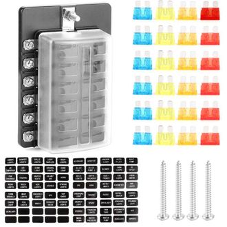 OEM Caja Portafusibles De 12 V&iacute;as Con Indicador Led Y Cubierta Impermeable Para Coche, Barco, Autob&uacute;s Y Yate -crezuo