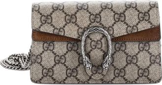 Gucci Dionysus Bag GG gecoat canvas Super Mini crossbodytas - Bruin