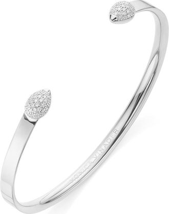 Monica Vinader Sterling Silver Fiji Bud Diamond Cuff Diamond