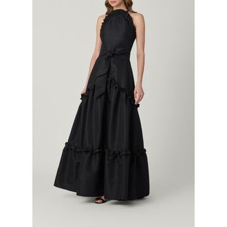 Shoshanna Midnight Lucille Moire Taffeta Dress in Jet at Nordstrom, Size 10