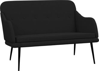vidaXL Banco De Tela Negro 110x76x80 Cm Vidaxl