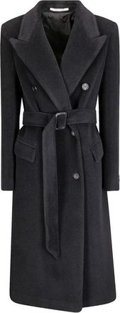 Tagliatore Jassen Zwart - Dames - Jas met riem - Zwart - L - Wol - Jassen