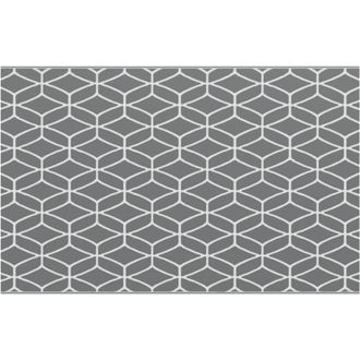 vidaXL Outdoor Blanket arakil Grey and white Polyester 250 x 400 cm Vidaxl