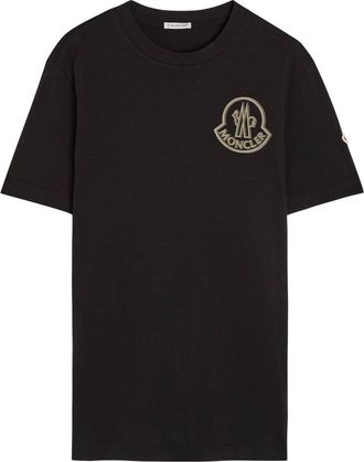 Moncler Logo Cotton T-shirt - Black - Xxl
