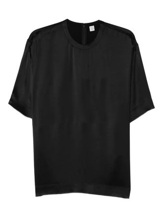 Toteme satin T-shirt - women - Viscose - 36 - Black