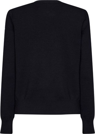 Moncler Womens Cardigan Wool Zip-Up Padded Black Polyamide Bomber Jackets