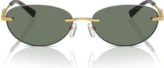 Michael Kors 58mm Manchester Rimless Oval Sunglasses in Green Solid /Green Solid at Nordstrom