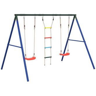 vidaXL Juego De Columpios De Exterior Con Columpios Y Escalera Vidaxl