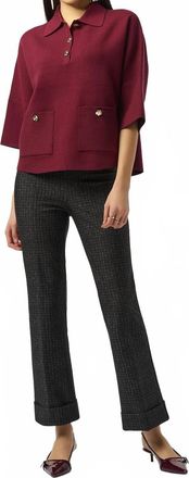 Joseph Ribkoff Heavy Knit Pull-On Flare Pants In Black Grey