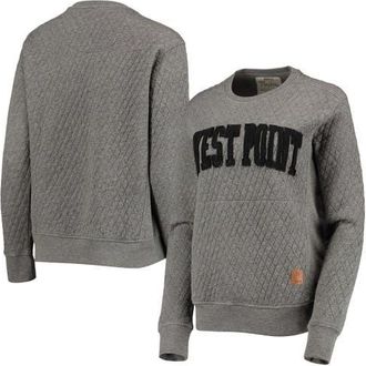 Pressbox Womens Pressbox Heather Charcoal Army Black Knights Moose Quilted Pullover Sweatshirt in Heather Gray at Nordstrom, Size Xx-Large