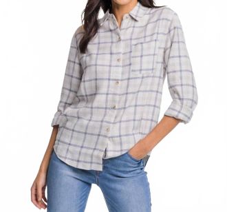 Southern Tide Niki Chilly Morning Plaid Shirt In Marshmallow