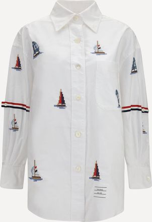 Thom Browne Camicia oversize con stampa a barca a vela Woman 38