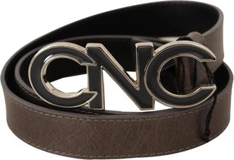 Costume National Elegante gewaxte katoenen modegordel - Dames - Riemen - Bruin - ONE Size - Katoen - Accessoires