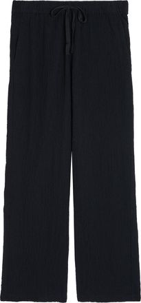 Eileen Fisher Eileen Fisher Straight-leg Seersucker Trousers - Black - L (UK 18-20 / XL)