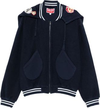 Kenzo Badges Embroidered Afterhood Blouson - Heren - Bomber jackets - Blauw - L - Nylon - Jassen
