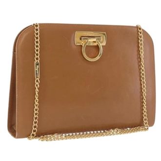 Ferragamo Pre-owned Shoulder Bag - Dames - Pre-owned - Bruin - Maat: ONE Size Leer