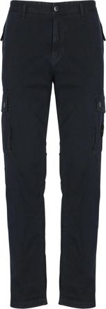 Stone Island Straight-Leg Cargo Pants with Multiple Pockets and Embroidered Patch