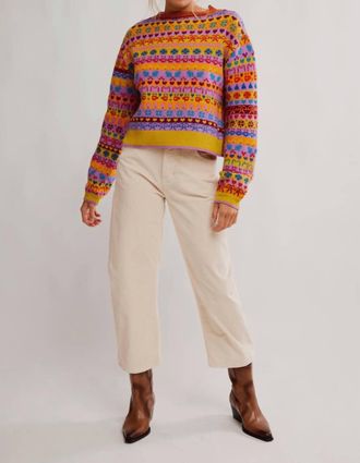 Free People Favorite Things Long Sleeve Sweater In Bright Confetti Combo