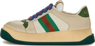 Gucci Screener GG Leather Sneakers Beige Green Blue 756465-0YIA0-9547