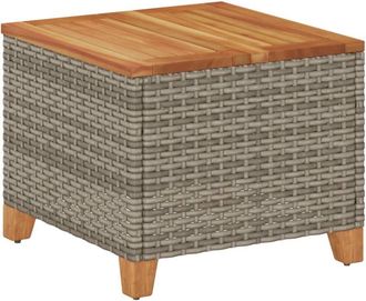 vidaXL Mesa De Jard&iacute;n Rat&aacute;n Sint&eacute;tico Madera Acacia Gris 45x45x37 Cm Vidaxl