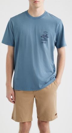 Rip Curl Search Icon Organic Cotton Graphic T-Shirt in Bluefin at Nordstrom, Size X-Large