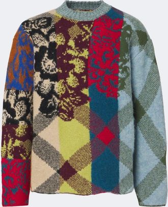 Dries Van Noten Patchwork wool and alpaca-blend sweater
