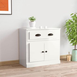 vidaXL Vidaxl - Aparador Madera Contrachapada Blanco Brillante 70x35,5x67,5 Cm