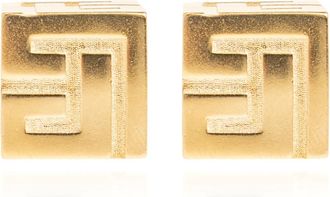 Balmain Earrings, female, Yellow, Size: ONE SIZE PB Monogram Engraved Stud Earrings