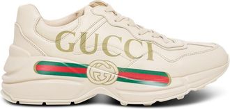 Gucci White Rhyton Leather Sneakers