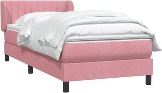 vidaXL Vidaxl Cama Box Spring Con Colch&oacute;n Terciopelo Rosa 90x210 Cm