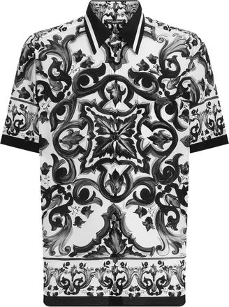 Dolce & Gabbana Camicia in seta con stampa - Nero