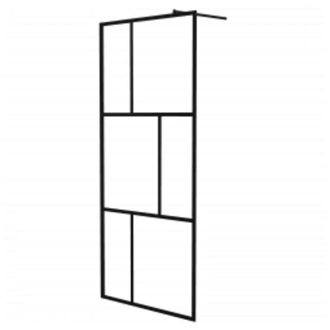 vidaXL Vidaxl - Mampara De Ducha Accesible Con Vidrio Templado Negro 90x195 Cm