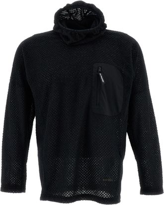 And Wander Black High-Neck Fleece Zip Hoodie