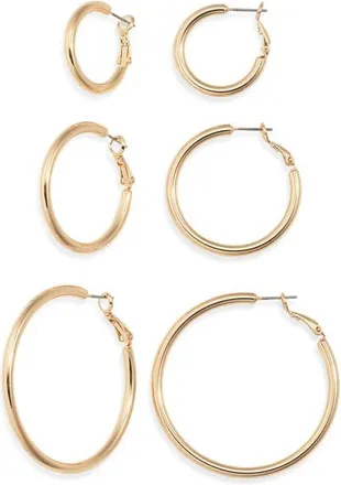 Nordstrom Set of 3 Medium Essential Hoop Earrings in Gold at Nordstrom