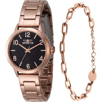 Invicta Wildflower Quartz Black Dial Ladies Watch 47272 With Bracelet