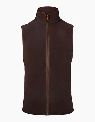 Holland Cooper Mens HOLLAND COOPER COUNTRY FLEECE GILET CHOCOLATE - Brown - Size: 44