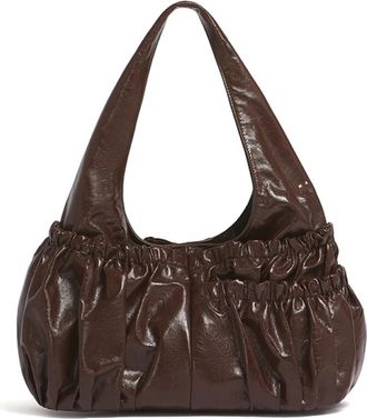 Marni Lederen Hobotas met plooien - Dames - Handtassen - Bruin - ONE Size - Leer - Tassen