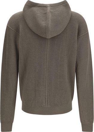 Rick Owens Mens Gray Wool Oves Aries Hoodie Clothing