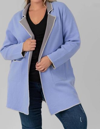 Nic+Zoe Cool Nights Reversible Knit Jacket - Plus In Hyacinth
